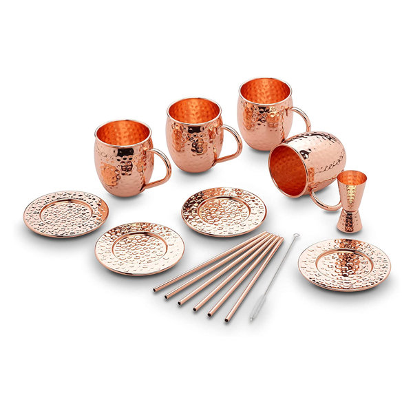 ECHTWERK Moscow Mule Becher Set 13-teilig - Kupferoptik Aus Edelstahl